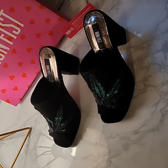 IRON FIST MARY JANE SLIDE HEEL BLACK SIZE 7 - Picture 5 of 15